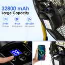 14'' Portable Solar Powered Floor Fan, Cordless Camping Fan Outdoor, Long Lasting Rechargeable Battery Operated Fan, 360 Tilt, USB Output, Wireless, for Home Gazebo Greenhouse Outside Gym