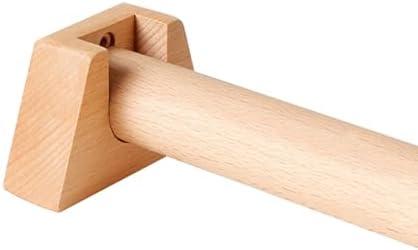 Punch Side Mounted 29mm Diameter Wooden Curtain Rod Set With Bracket And Screw Fixed Length Solid Wood Curtain Rod Clothes Rod(140cm(55.1in))