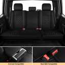 Dodge Ram Seat Covers, Waterproof Leather Ram Seat Cover Compatible with 2009-2026 RAM 1500 2500 3500 Classic Bighorn Longhorn Laramie Tradesman Limited Truck with Flat Bench, Black