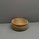 Plutreas Bamboo Paper Plate Holders 10 inch Wicker Paper Plater Holders Reusable (10 Pcs)