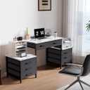Pamray 63 Inch Computer Desk with 8 Drawers for Study Writing Work