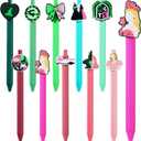10 Pcs Halloween Ballpoint Pen DIY Retractable Gel Ink Pen Princess and Witch Cartoon Pens for Office Stationary Writing Pen Party Favors