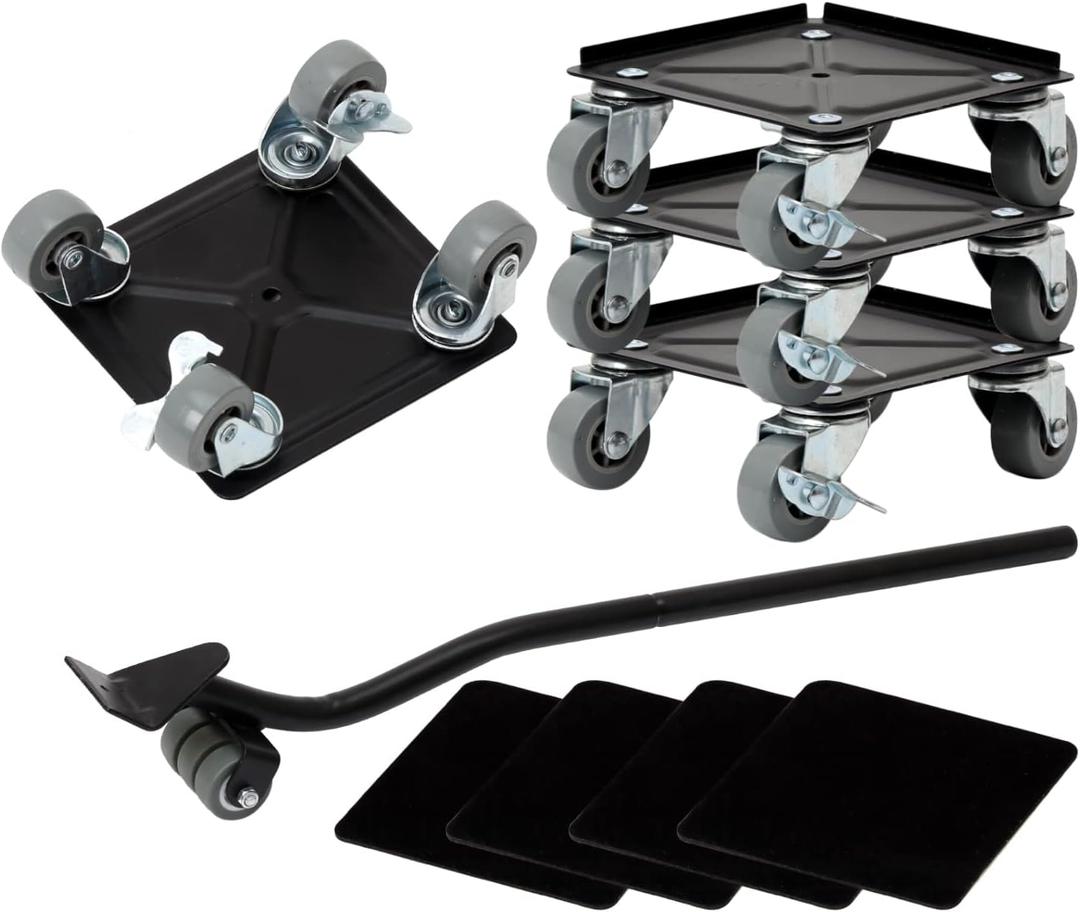 Furniture Movers with Wheels & Furniture Lifter Set, 360 Rotation Wheels Double Bearing Roller MuteEasy to Moving Heavy Furniture (Square)