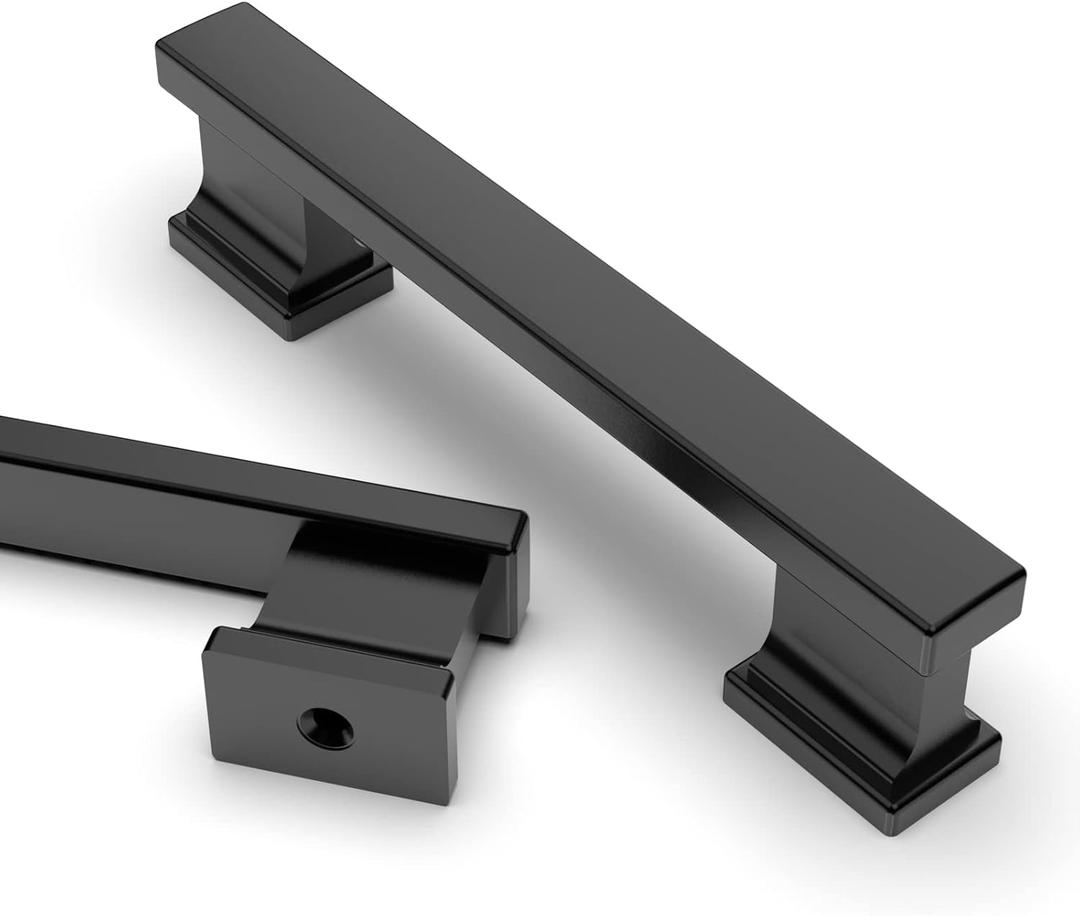 Asidrama 10 Pack 3.75 Inch(96mm) Matte Black Kitchen Cabinet Handles, Cabinet Pulls Kitchen Cabinet Hardware for Cupboard Drawer Pulls