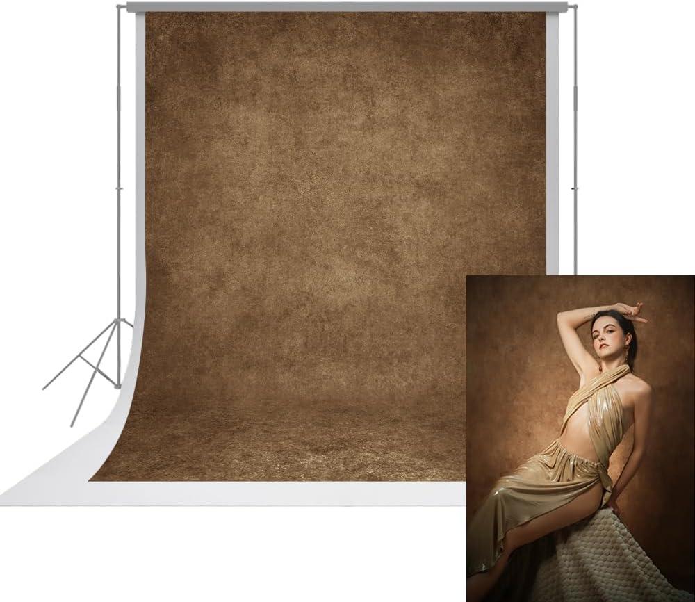 UrcTepics 8×10 ft Brown Fabric Photo Backdrops, Classic Abstract Texture Backdrop for Headshots and Portraits, Vintage Photography Background for Studio and Events