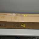 GiftGo Narrow Sofa Table 47.2 Inch, Industrial Sofa Table Behind Couch, Vintage Entry Console Table with Storage for Entryway, Living Room, Foyer, Elegant Design (White and Gold, 47.2)