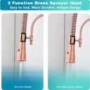 Copper Kitchen Faucet, Single Handle,Solid Brass Single Handle High Arc Pull Down Kitchen Faucet with Pull Down Sprayer,Red Copper Kitchen Sink Faucets