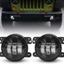 LX-LIGHT 4 Inch 60W LED Fog Light with EMC Compatible with Jeep Wrangler TJ LJ JK Dodge Journey Front Bumper Lights (White)