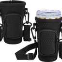 Magopera 2‑Pack Black Water Bottle Carrier with Adjustable Crossbody Strap for Royal Caribbean Cruise 2025, Hands‑Free Bottle Sling Pouch