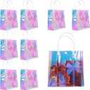 Naisidas 9PCS Holographic Small Gift Bag(7.9"x7.9"x3.1"), Reusable Iridescent Clear Gift Bags with Handles - Ideal As Bridesmaids, Birthday Gift Bags, Christmas Gift Bag, Party Favor Bags