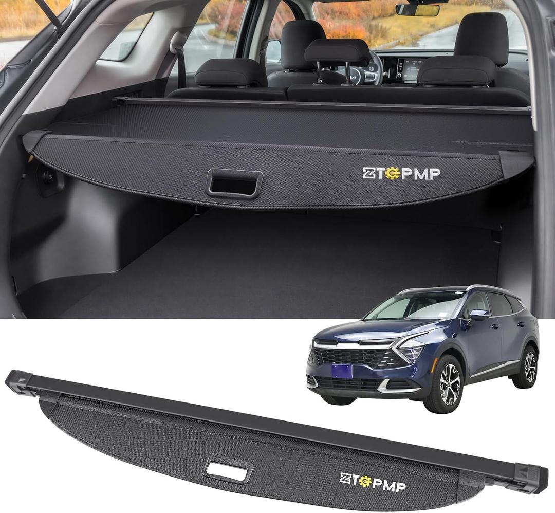 ZTGPMP Retractable Cargo Cover for Kia Sportage 2023-2026 | for Kia Sportage NQ5 LX/ EX/ X-Line AWD/ SX/ SX Prestige/ Sportage X-Pro/ X-Pro Prestige, Carbon Fiber Leather