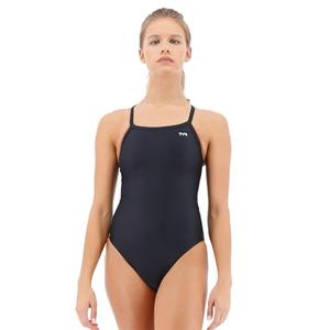 TYR Women's TYReco Solid Diamondback Swimsuit, Black, 26