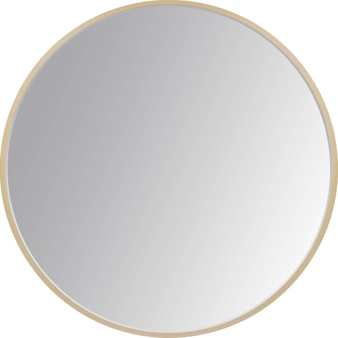 La Pastiche Alais Round Gold Metal Framed Mirror, 24" x 24"