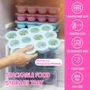 Baby Food Storage 12 x 1.5OZ Silicone Freezer Tray with Lid, Food Grade Silicone Containers for Purees & Vegetables Pink