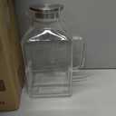 1 Gallon Square Glass Pitcher with Lid and Spout, Borosilicate Glass Carafe for Hot/Cold Drink, Water Pitchers with Handle for Fridge, Extra Large Jug for Iced Tea, Coffee, Juice, Beverage