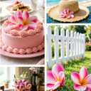 Birthday Gifts for Women 10pcs White Hot Pink Flowers PU Real Touch Flowers Hawaiian Plumeria Frangipani Artificial Flowers for DIY Birthday Gifts Wedding Gifts Home Decor Table Centerpiece