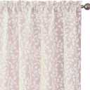 Chyhomenyc Anna White Taupe Curtains 84 Inch Length 2 Panels, Light Filtering 3D Embossed Textured Leaf Pattern Curtain Drapes for Bedroom Living Room, Each 56×14L Inches