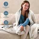 Bare Home Sherpa Fleece Blanket - King Size - Blanket for Bed, Sofa, and Couch - Warm & Lightweight - Fluffy & Soft - Reversible (King, Cream)