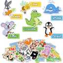 Kids Felt Animals Set - 90 Wild & Farm Animals Felt Pieces for Storytelling, Preschool Learning Activities with Storage Pouch & Velcro Backs