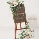 Ling's Moment 2pcs Wedding Flowers Garland Artificial Floral Swag Arch Decorations Rose Greenery Arrangements White & Sage Ceremony Reception Garden Easel Wall Entryway Outdoor board(NOT Include Sign)