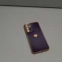 LeYi for Samsung Galaxy A15 5G Case: with Tempered Glass Screen Protector [2 Pcs]+ Full Camera Lens Protection,Love Heart Plating Girly Cute Luxury Shockproof Case, Cute Present for Mom, Dark Purple