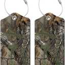 2 x Luggage Tags for Suitcase, 2 Pack Suitcase Tags with 4 Stainless Steel Loop and Identifiers Privacy Cover ID Label for Women Men Travel Gifts (Black Grey Leopard Printed)
