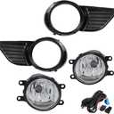 Driving Fog Lights Lamps Replacement for Toyota Sienna 2011-2017 Toyota Sienna (Base | LE | XLE, Not Fit SE Models) with H11 12V 55W Halogen Bulbs & Switch and Wiring Kit (Clear Lens)