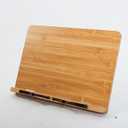 REEZHEE Bamboo Reading Stand Reading Stand Multi-Functional Adjustable Book Clip for Students Reading Books Test Over Bookshelf Reading Books on Bookshelf Cookbook Rack Music Stand, Primary middle 
Size: Brown Large