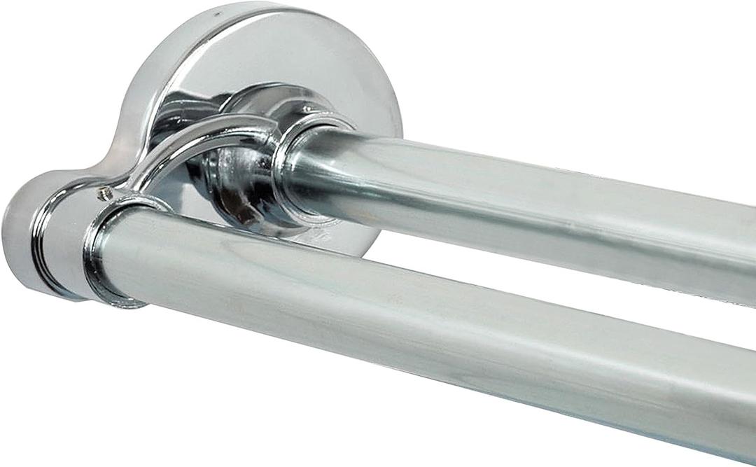 Zenna Home Rustproof Double Shower Curtain Rod, Double Shower Rod, No Drill Tension or Permanent Mount Shower Rod, Extra Space for Curtain and Liner, Adjustable 44 to 72 Inches, Chrome