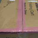 InBrave Collapsible Wagon Cart, 380LBS Heavy Duty Utility Wagons with All-Terrain Wheels, Foldable Grocery Carts for Gardening, Shopping, Beach, Camping, Pink