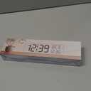 Peakeep Large Display Digital Alarm Clock for Bedrooms, Date Day of Week Calendar Desk Table Clocks for Living Room Office, Dimmable Plug in Electric Clock, 5 Volumes, Loud, Auto DST (White and Green)