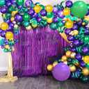105 PCS Mardi Gras Balloons Party Decoration Green Purple Yellow Balloon Arch for Mardi Gras Birthday Baby Shower Masquerade New Orleans Party Decoration