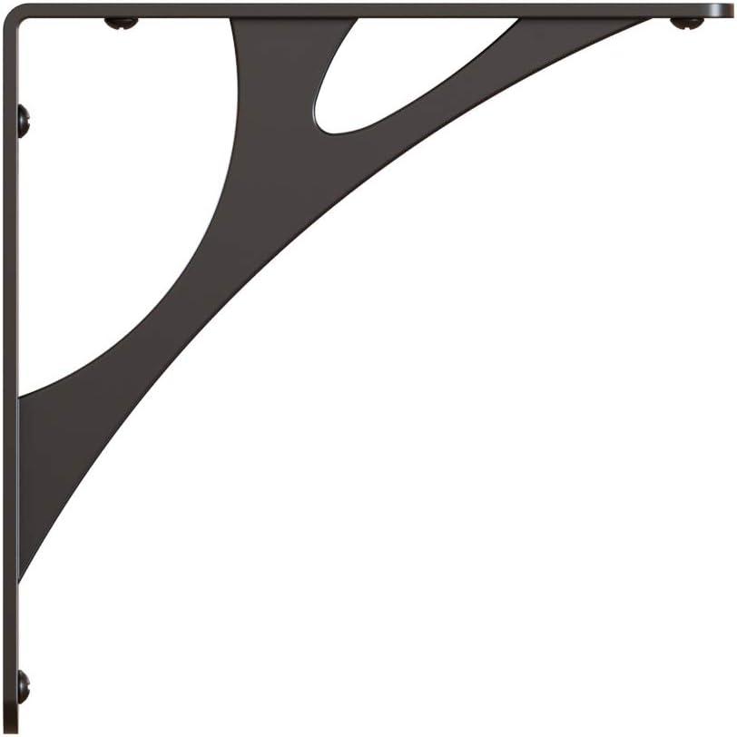 Shelf-Made Manhattan Decorative Shelf Bracket, Black, 8-inches (500 lbs.)