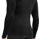 Men's (Pack of 3 or 5) Cool Dry Compression Long Sleeve Sports Baselayer T-Shirts Tops (L)