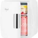 Cooluli Mini Fridge for Bedroom - Car, Office Desk & Dorm Room - Portable 4L/6 Can Electric Plug In Cooler & Warmer for Food, Drinks, Skincare Beauty & Makeup - 12v AC/DC & Exclusive USB Option, White
