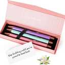 WY WENYUAN Thank You Gifts for Women, Fancy Pen Set for Women, Retractable & Quick-Drying - Perfect Teacher Pens, Employee Appreciation Gifts & Office Supplies (Black Ink, Medium/Fine Point)