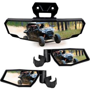 SAUTVS Folding Side Mirrors Center Rearview Mirror Kit for Polaris RZR XP 1000 Ultimate/Sport/Premium 2024 2025 Accessories