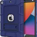Azzsy Case for iPad 9th Generation/iPad 8th Generation/iPad 7th Generation (10.2 Inch, 2021/2020/2019 Model), Heavy Duty Shockproof Rugged Protective Case for iPad 10.2 inch (Navy Blue)