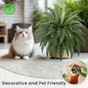 FOREST PRINCE 35" Fake Ferns, 4 Large Artificial Bonston Ferns Bushes Plants with 39 Fronds for Outdoors Garden Patio Porch Entrance Low Maintain Home Decor