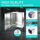 Yongchen Electrical Enclosure 12x12x8 Inch 304 Stainless Steel Enclosure IP66 Waterproof and Dustproof Metal Box Indoor and External Wall Hanging Electrical Enclosure Box