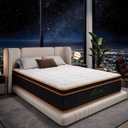 Queen Mattress 10 Inch, Hybrid Mattress Queen Size Bed in a Box, Memory Foam and Individual Pocket Springs, Edge Support, Motion Isolation & Pressure Relief, Medium Firm 