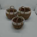 Raffia Duo-Tone Woven Basket (Set of 3)