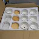 ZOUTOG 12 Pack Ceramic Succulent Pots,3.6 Inch Plant Pots,Succulent Planters with Drainage Hole & Bamboo Tray for Indoor Plants,White Small Flower Planters for Home,Office,Desk