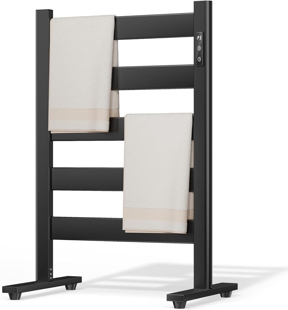 Freestanding Towel Warmer 5-Bar Space Aluminum Matte Black