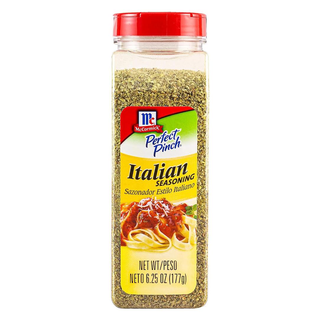McCormick Italian Seasoning, Blend of Marjoram, Thyme, Rosemary, Sage, Savory, Oregano, and Basil, For Creating Memorable Flavor While Cooking or Dining, For Pizza, Salad, Veggies & More, 6.25 oz (EXP 07/13/28)