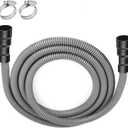 Universal Dishwasher Drain Hose, 10 Ft Dishwasher Discharge Hose Extension, Corrugated and Flexible Dishwasher Hose Drain Replacement Fits 5/8", 3/4", 1" Dishwasher End, with 2 Clamps (Gray)