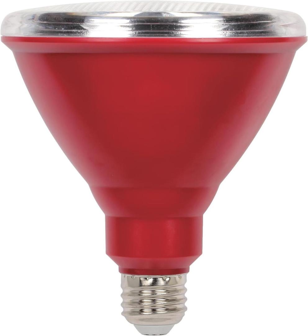 Westinghouse 3314700 100-Watt Equivalent PAR38 Flood Red Outdoor Weatherproof LED Light Bulb with Medium Base, 1 Count (Pack of 1)