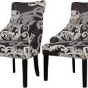 Lellen Wingback Side Chair Slipcover - Wingback Chair Covers with Pattern,Stretch Armless Wingback Chair Slipcover,Wingback Dining Chair Covers,Arm Chair Protector Cover for Room Home Decor (2PCS）