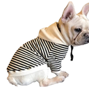Pet Clothes Dog Black and White Striped Cotton Hoodie Sweater Two-Legged Clothes Cotton Jacket Sweatshirt Coat for Puppy,  Dog, cat S