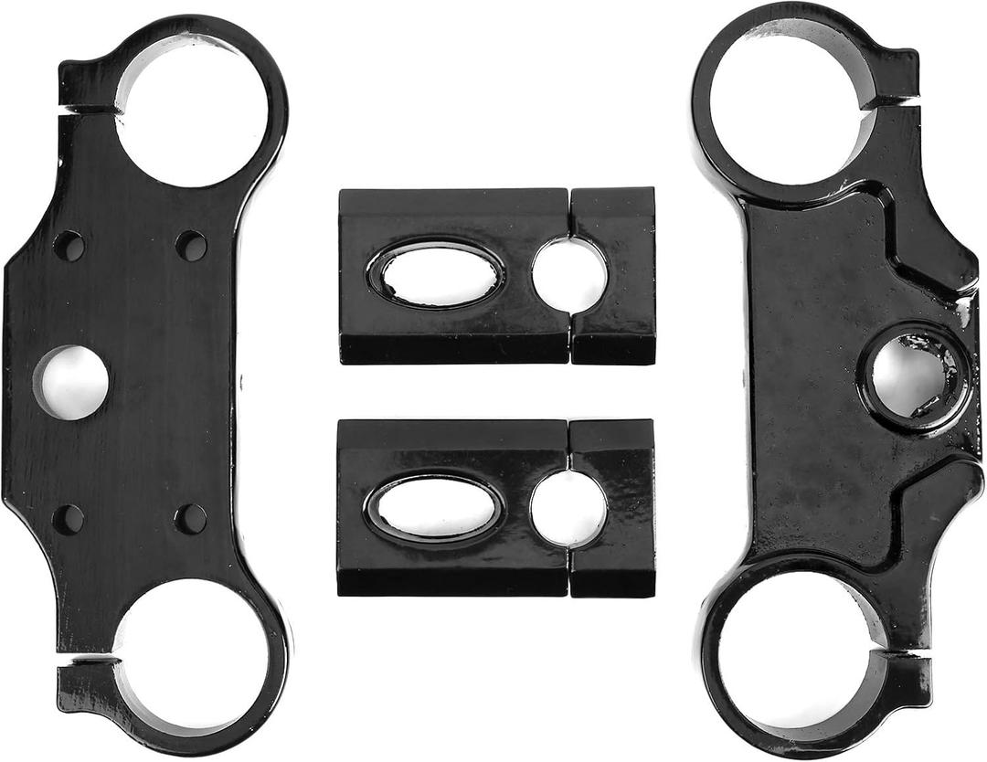 aqxreight 6pcs Handle Bar Casting Triple Tree Clamps Assembly Vehicle Accessory Aluminum Alloy Triple Clamps Assembly Replacement for Dirt Bike Black